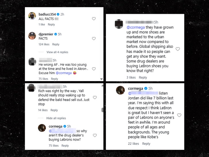 cormega lebron shoes insta comments