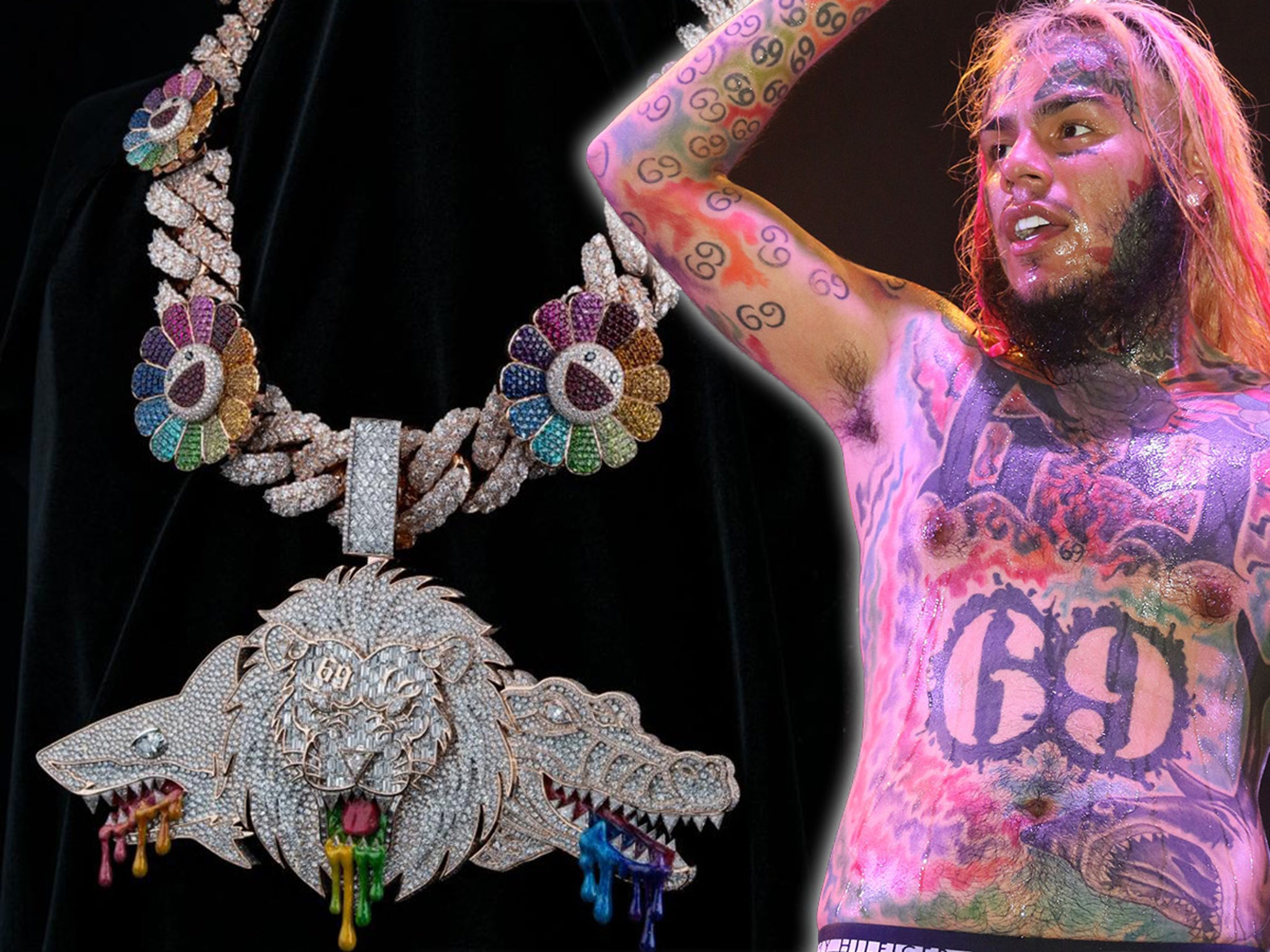 Tekashi 6ix9ine Handed 350 Carat Chain After Early Prison Release