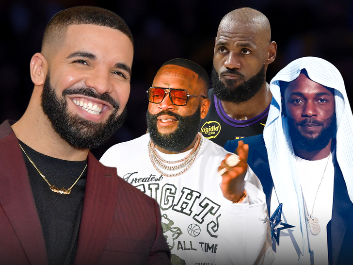 main drake kendrick lamar lebron james rick ross getty