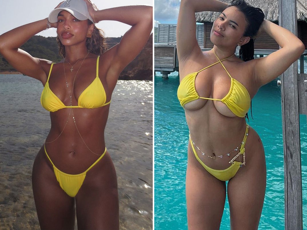 Lori Harvey vs. Adelaine Morin -- Yellow Bikini Babes Edition
