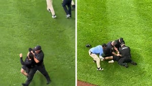 MLB Fan Manhandled By Security Guards After Running On Yankee Stadium Field