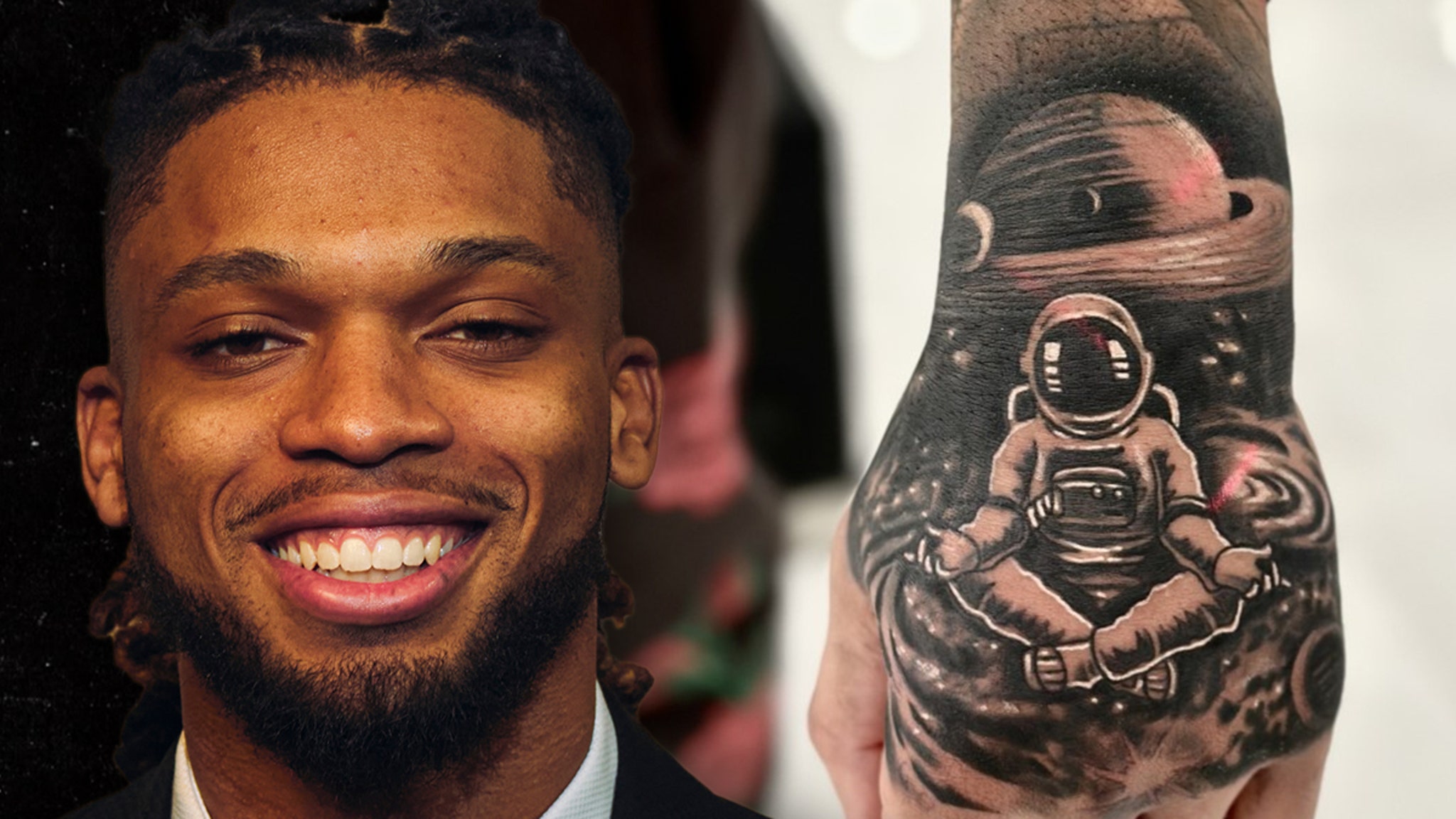 Vision4theBlind on X Damar Hamlin mysteriously missing his neck tattoo  at the Super Bowl httpstcoUroKCFlfkF  X