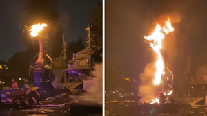Disneyland Dragon on Tom Sawyer Island Goes Up in Flames