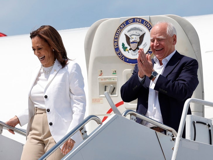 Kamala Harris And Tim Walz  On The Campaign Trail