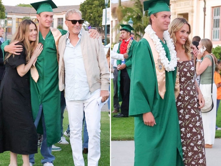 Kevin Costner, Christine Baumgartner Keep Their Distance At Son's Graduation