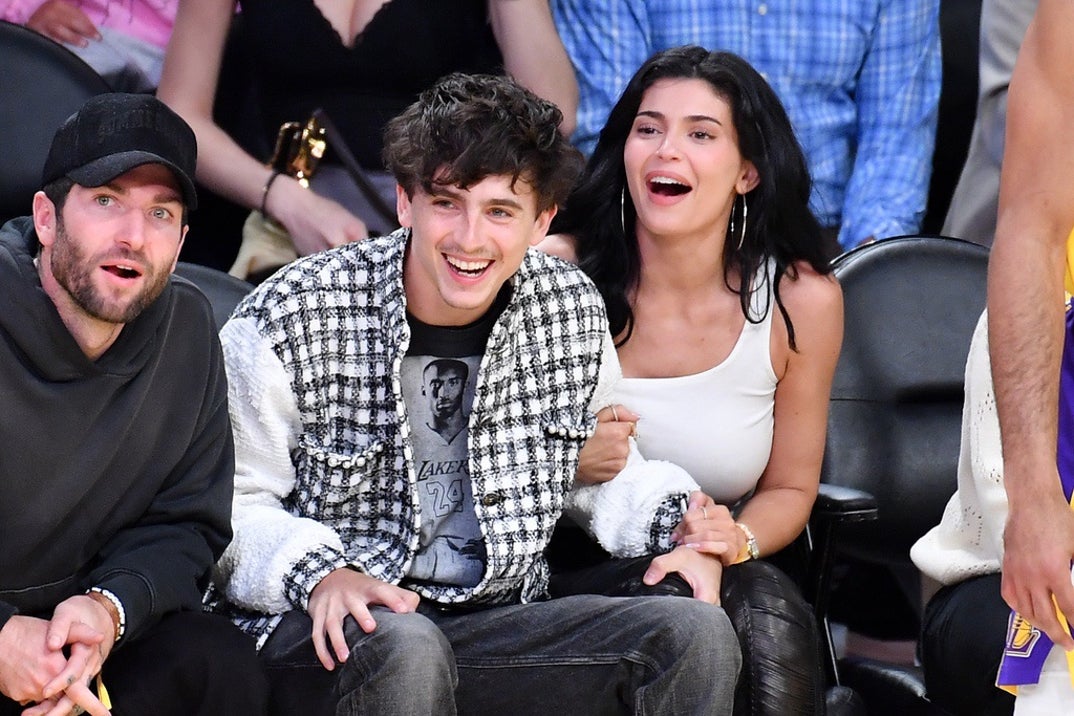 Hollywood's hottest couple Timothee Chalamet and Kylie Jenner cheer on the Los Angeles Lakers and the Minnesota Timberwolves at Crypto.com in LA