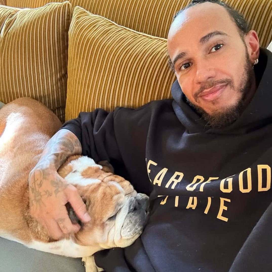 Lewis Hamilton And His Dog Roscoe 9