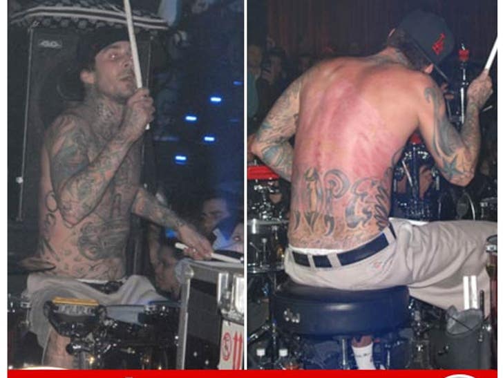 Travis Barker Repairing Tats Damaged in Plane Crash