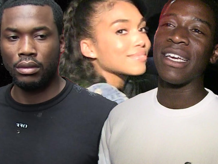 Meek Mill Lori Harvey and Damson Idris