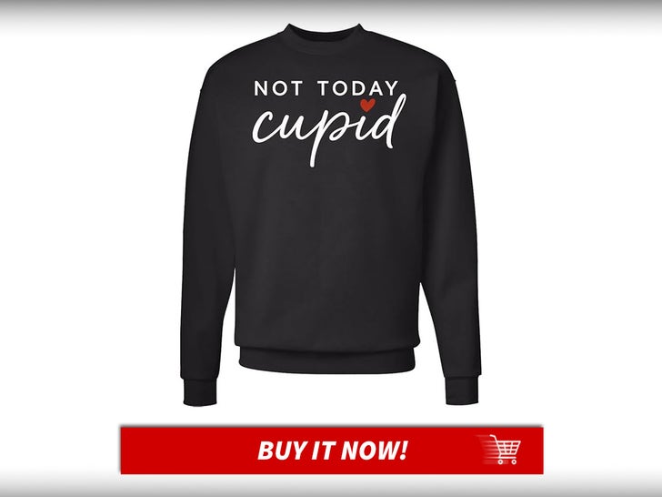 Anti-Valentine's Day Gifts Under $100 1 Not-Today-Cupid-Crewneck-Sweatshirt-Anti-Gift-Guide-Valentines-Single-MAIN