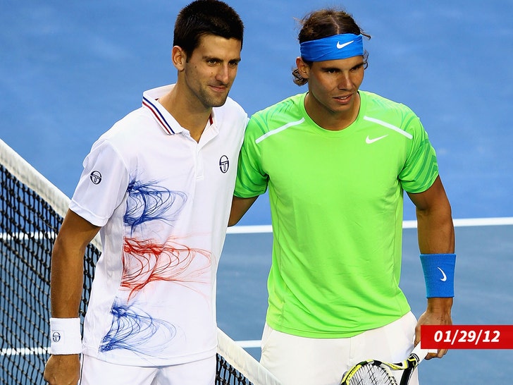 Novak Djokovic and Rafael Nadal 2012 Australian Open getty