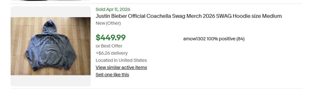 Justin Bieber Ebay Merch 4