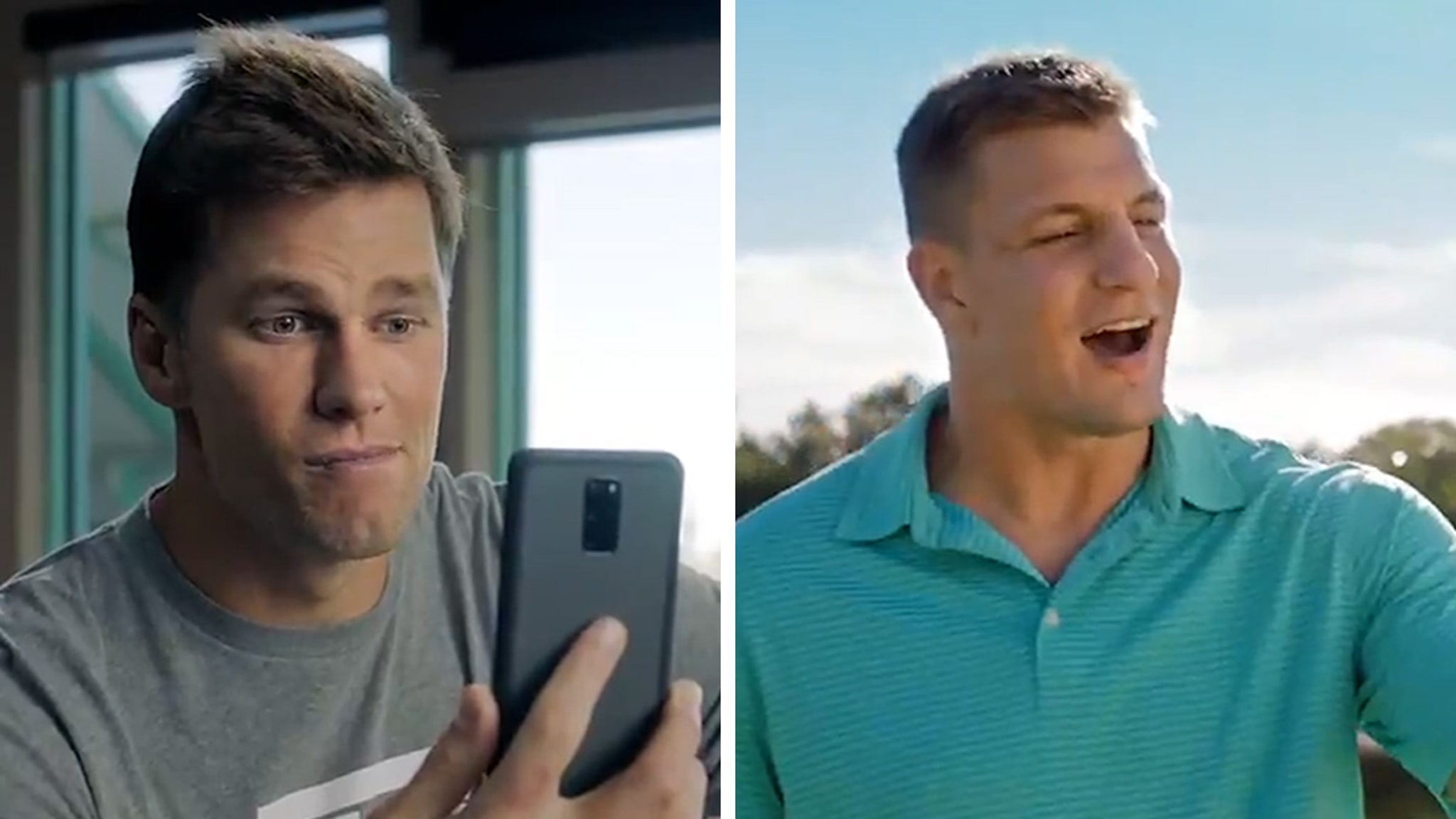 Brady & Gronk play in Funny T-Mobile Super Bowl Commercial