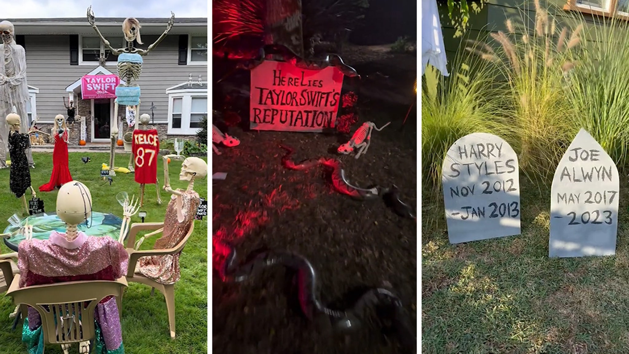 House's Taylor Swift and Travis Kelce-Inspired Halloween Display Goes Viral