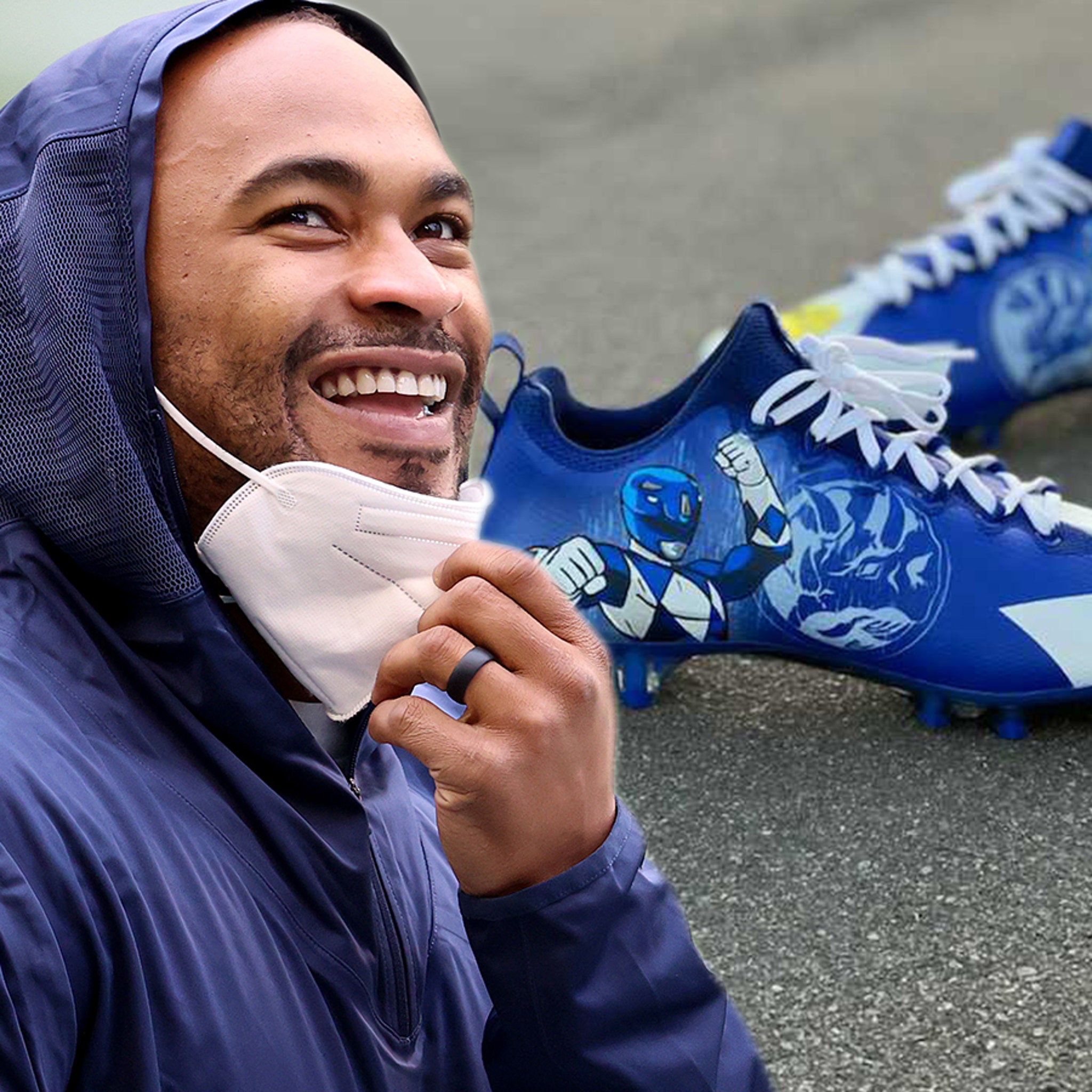 Robert Woods Cops Blue Power Ranger Cleats, It's Morphin' Time!