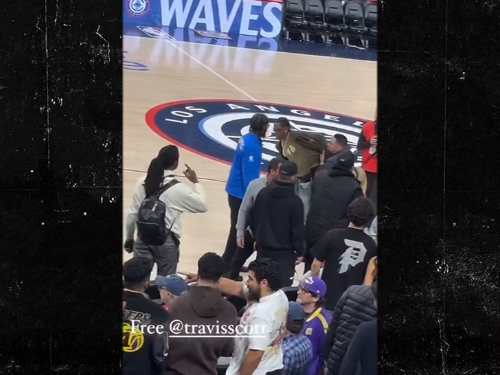 Travis Scott puxou por segurança depois de Clippers vs. Jogo do Lakers