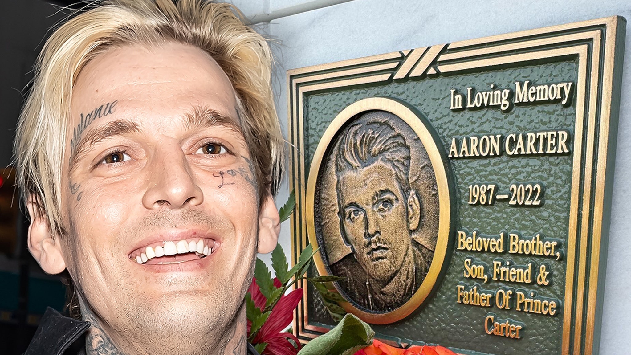 Aaron Carter recibe un retrato en una lápida en el cementerio Forest Lawn