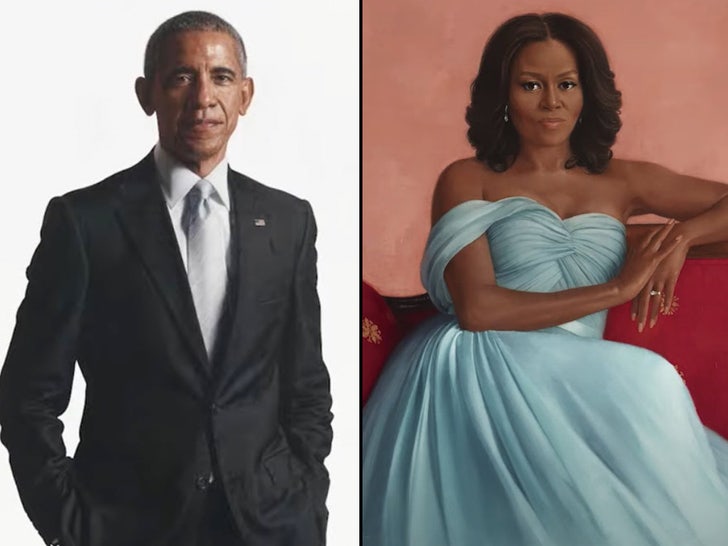 Barack ve Michelle Obama'nın resmi Beyaz Saray portreleri