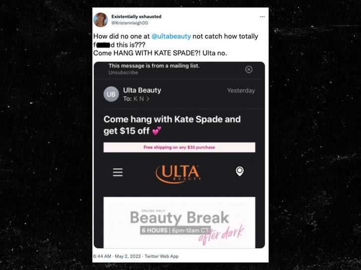 Ulta Sends Out Kate Spade Email, Mistakenly References Designer's Suicide