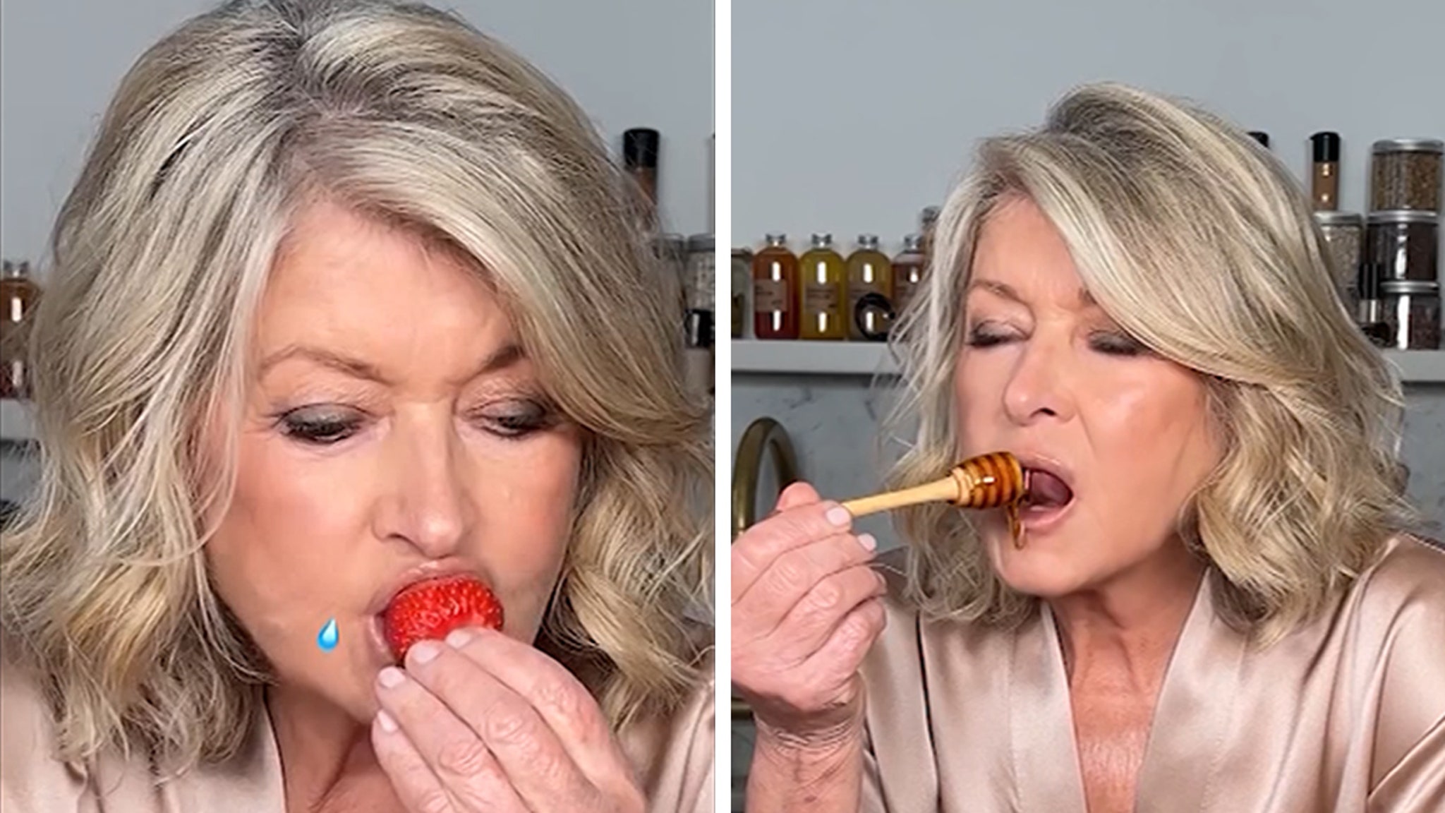 Martha Stewart Mengerukan dan menyerang pada stroberi di perangkap haus IG