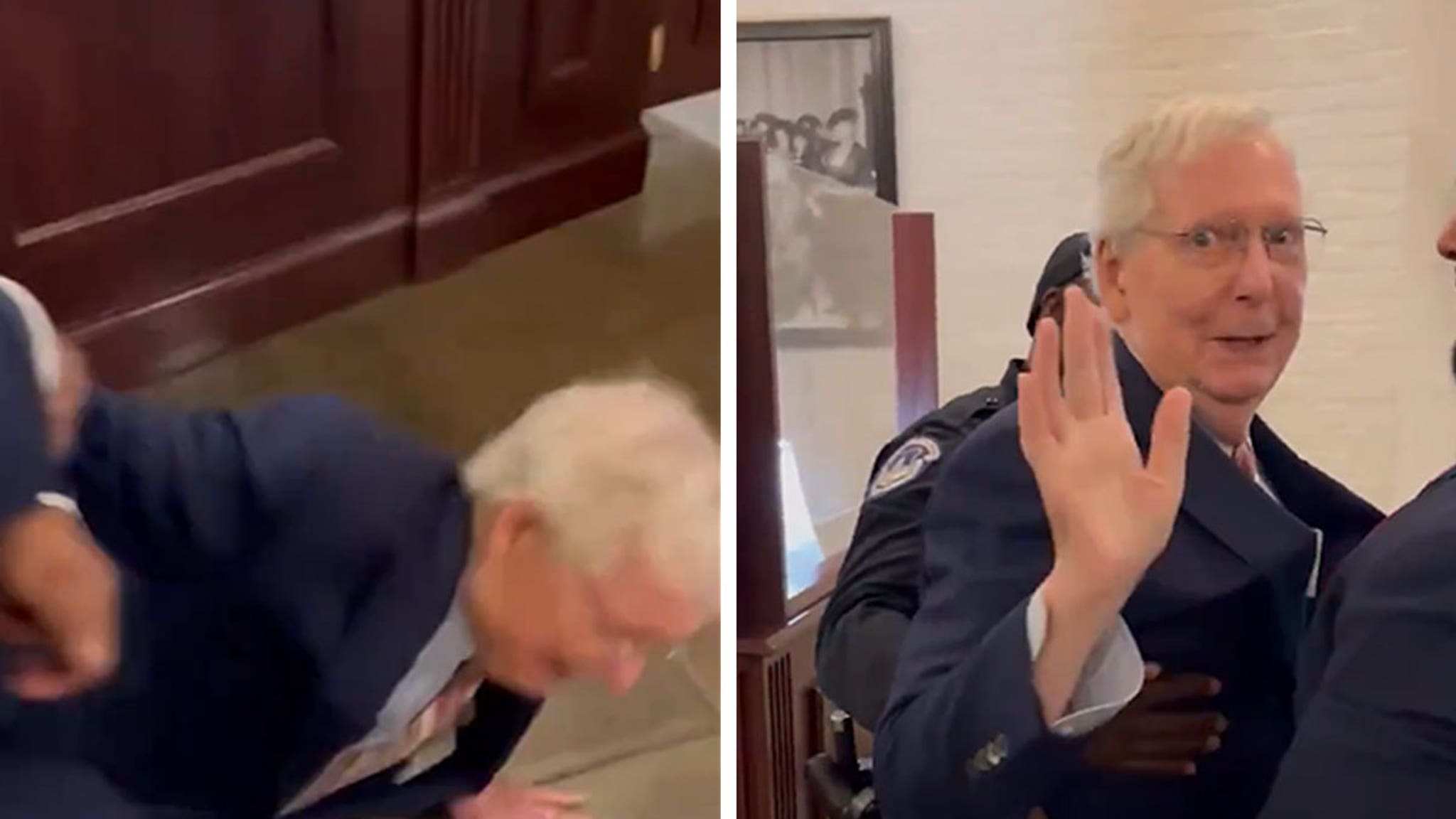 Mitch McConnell Falls Hard While Being Asked Question About ICE, on Video