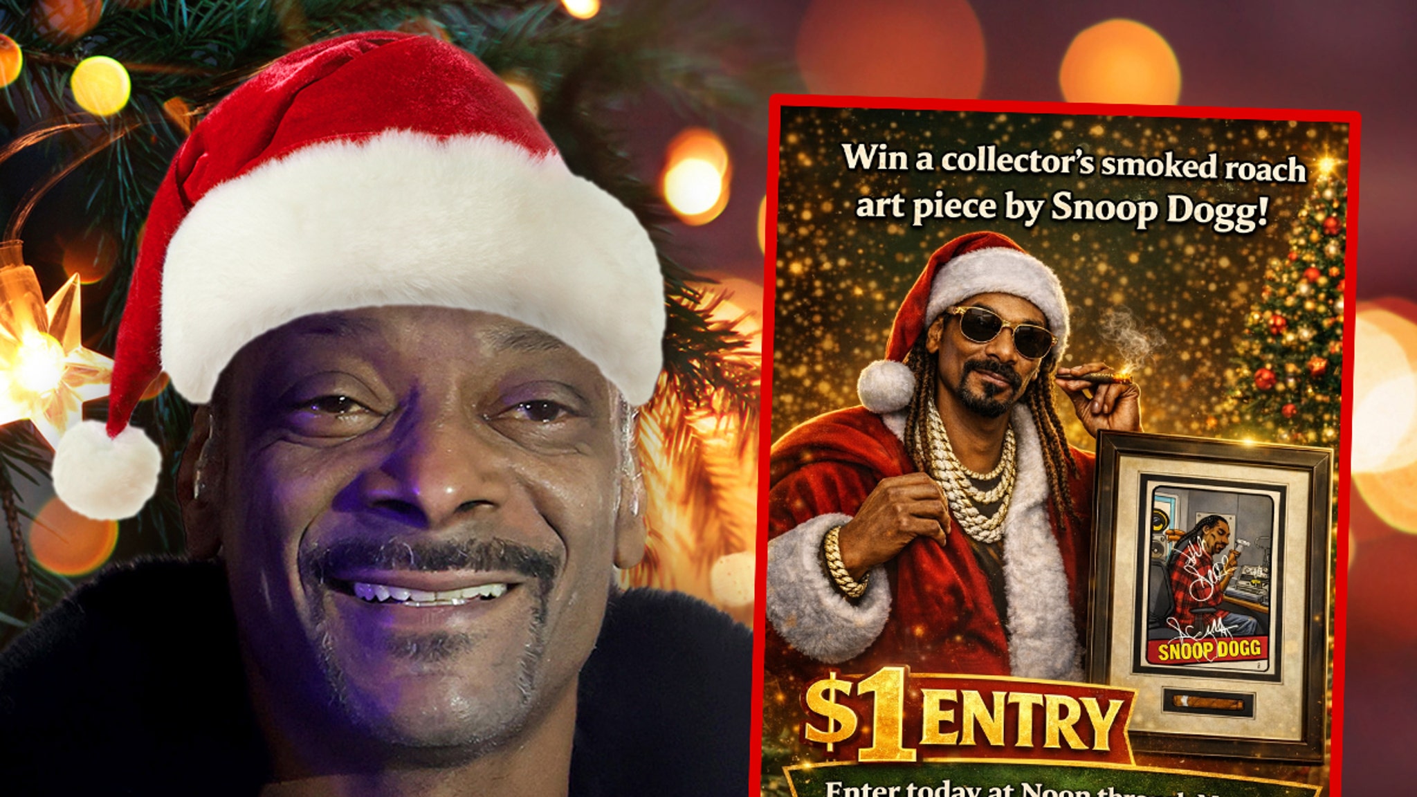 Snoop Dogg biedt betaalde reis naar LA aan in Roach Art Raffle