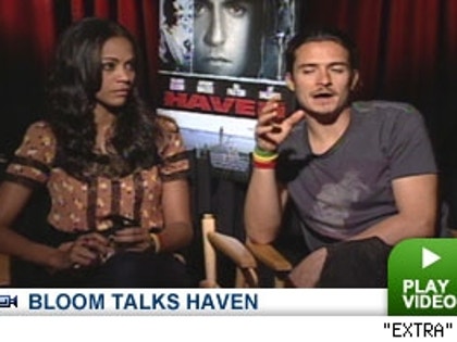 Orlando Bloom and Zoe Saldana talk about their new movie,