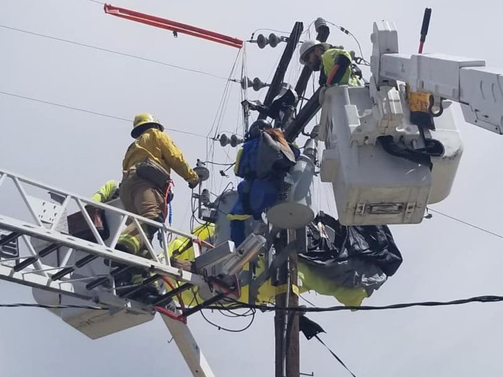 skydiver stuck in power lines