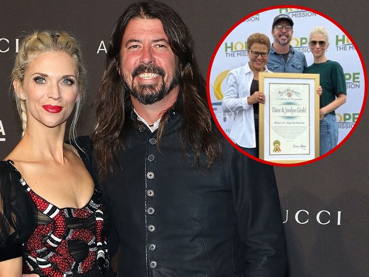 Jordyn Blum and Dave Grohl at a charity event