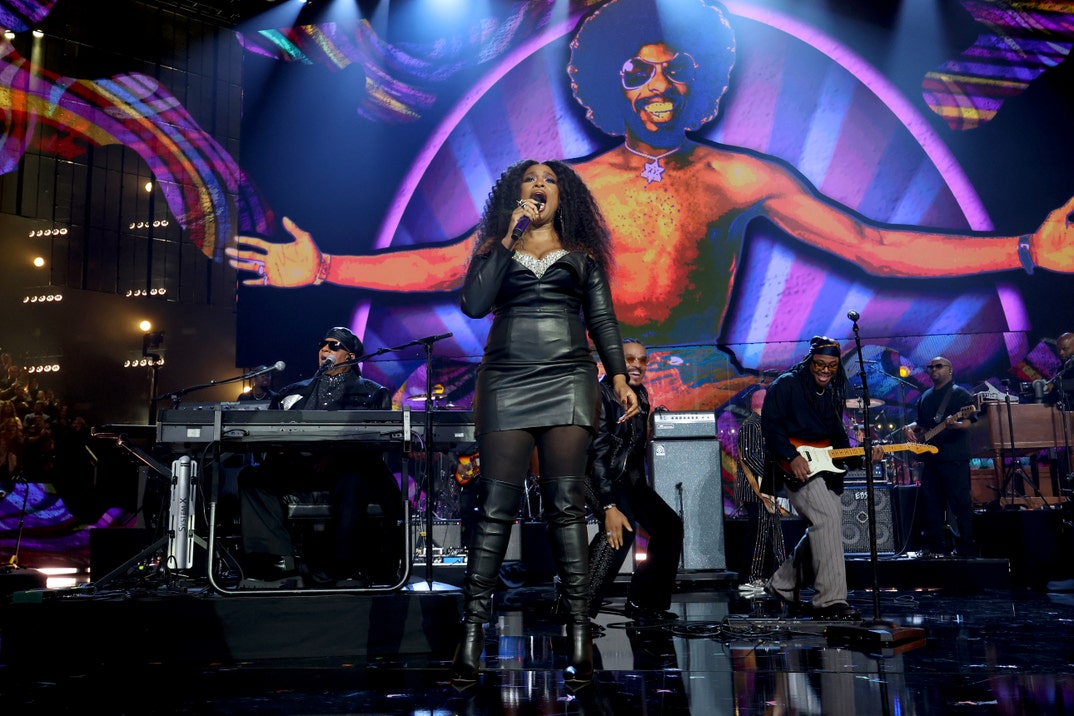 Stevie Wonder, Jennifer Hudson, and Leon Thomas III