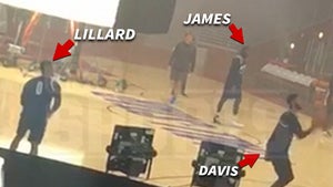 LeBron James Hoops with Anthony Davis On 'Space Jam 2' Set