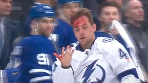 Lightning's Jan Rutta Bloodied After Wild On-Ice Brawl In Maple Leafs Game