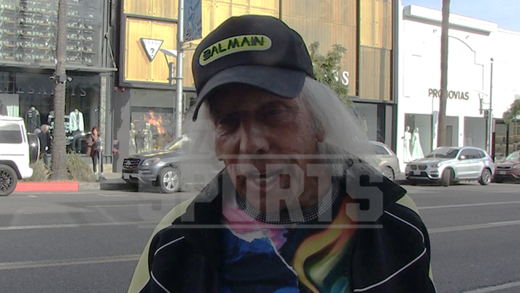 NBA Superfan James F. Goldstein display his jacket outside the