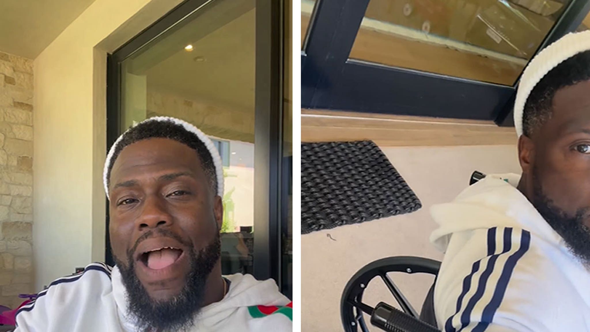 Kevin Hart Says He’s In Wheelchair After Tearing Muscles Racing Former NFL Player
