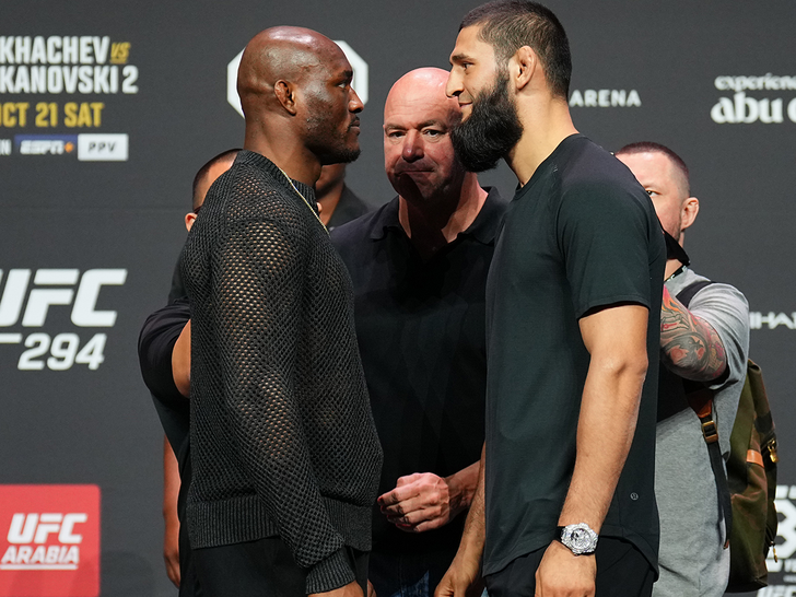 Kamaru Usman of Nigeria and Khamzat Chimaev