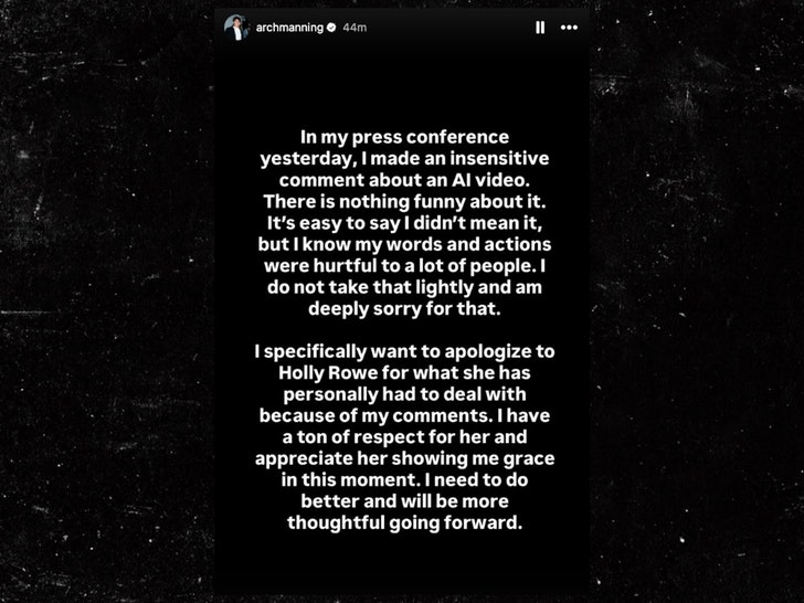 Arch Manning apology