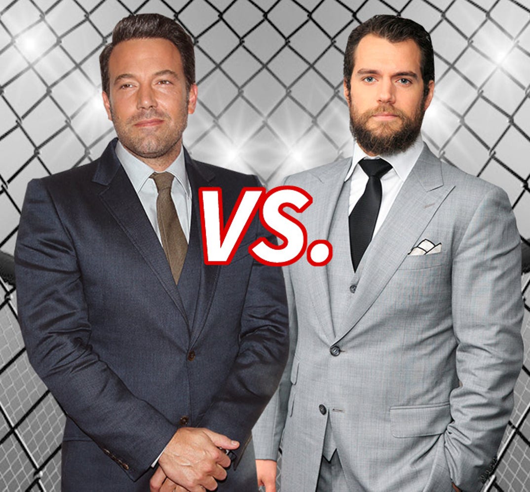 Ben Affleck (42) vs. Henry Cavill (32) duke it out for hottest superhero!