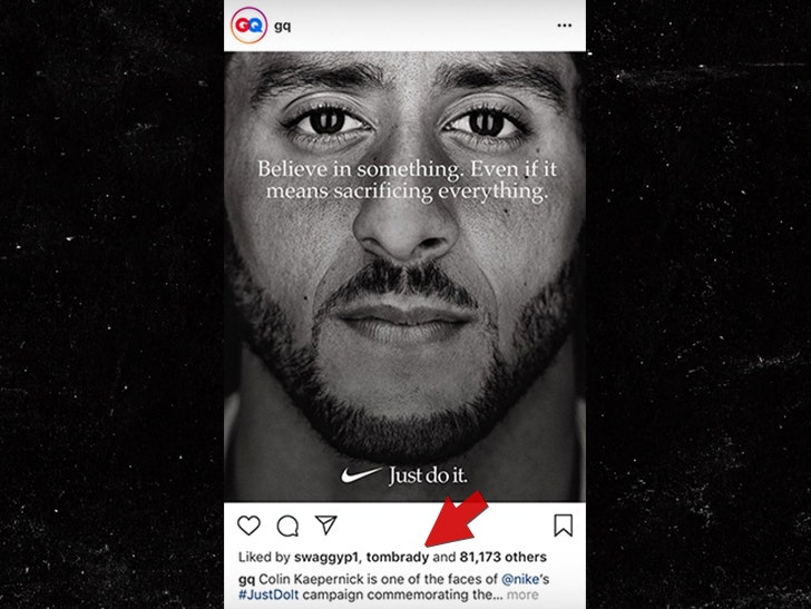 O tira Ondular Tom Brady 'Likes' Colin Kaepernick's Nike Deal