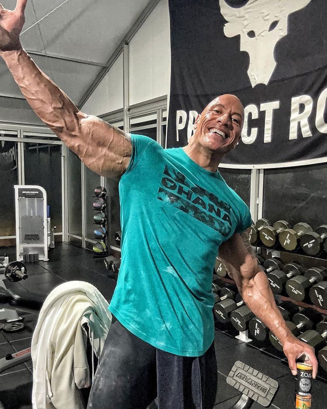 0229 Dwayne 'The Rock' Johnson Workout Shots 2