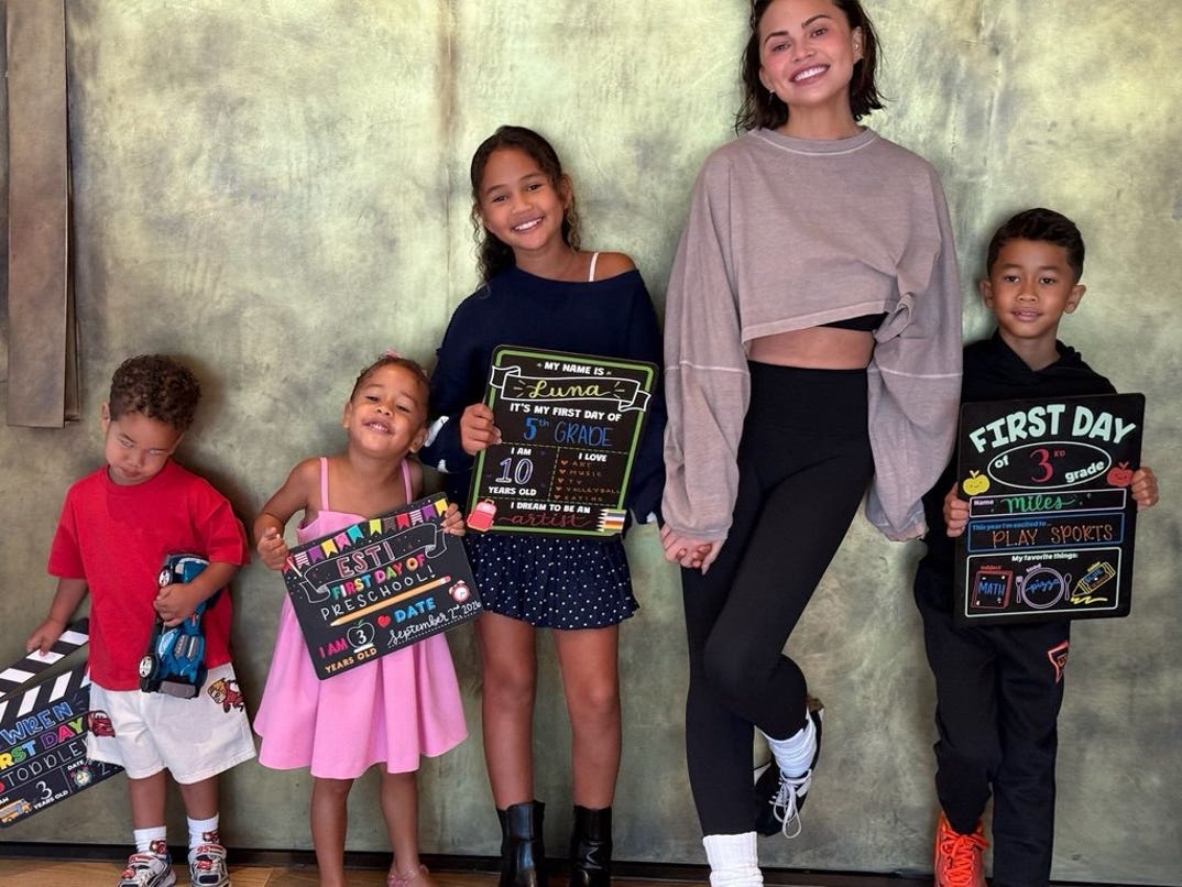 Chrissy Teigen, Wren, Esti, Luna and Miles