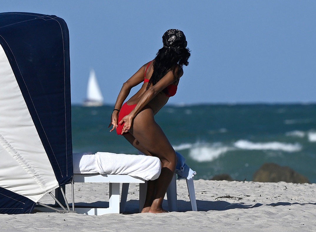 Gabrielle Union Cheeky Red Bikini 5