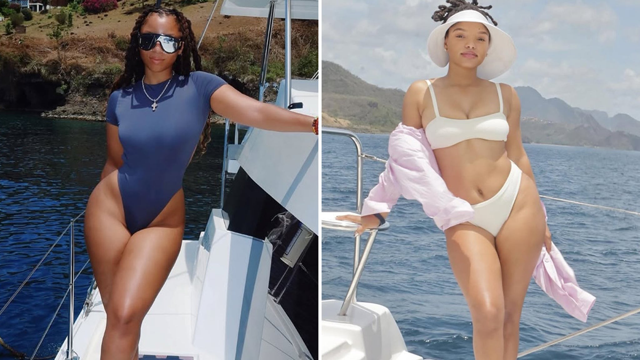 Halle & Chloe Bailey Hit St. Lucia for Sisters' Getaway!