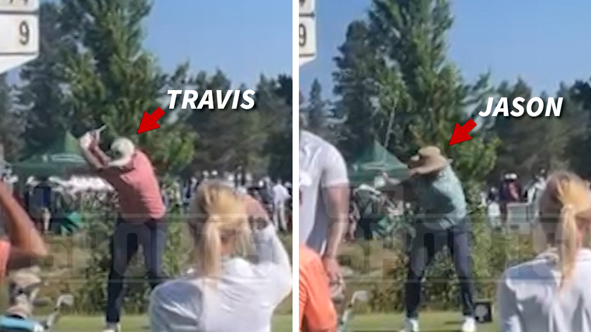 Travis Kelce Struggles on Golf Course, Pounds Beers with Brother Jason & Baker Mayfield