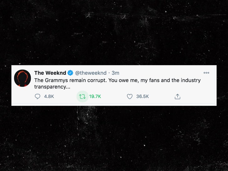 The Weeknd calls Grammy Awards 'corrupt' after nominations snub