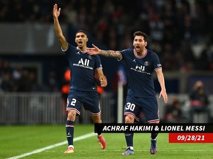 Lionel Messi and Achraf Hakimi