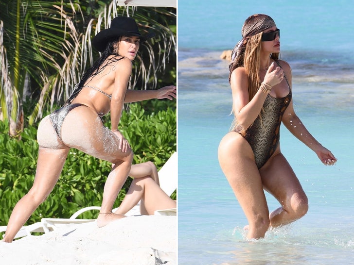 Kim and Khloe Kardashian in the Turks and Caicos