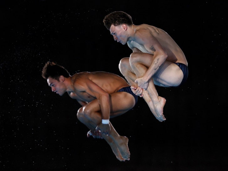 Tom Daley And Noah Williams Diving Together At The 2024 Summer Olympics