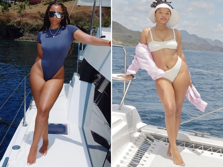 Halle and Chloe Bailey's sister way to St. Lucia
