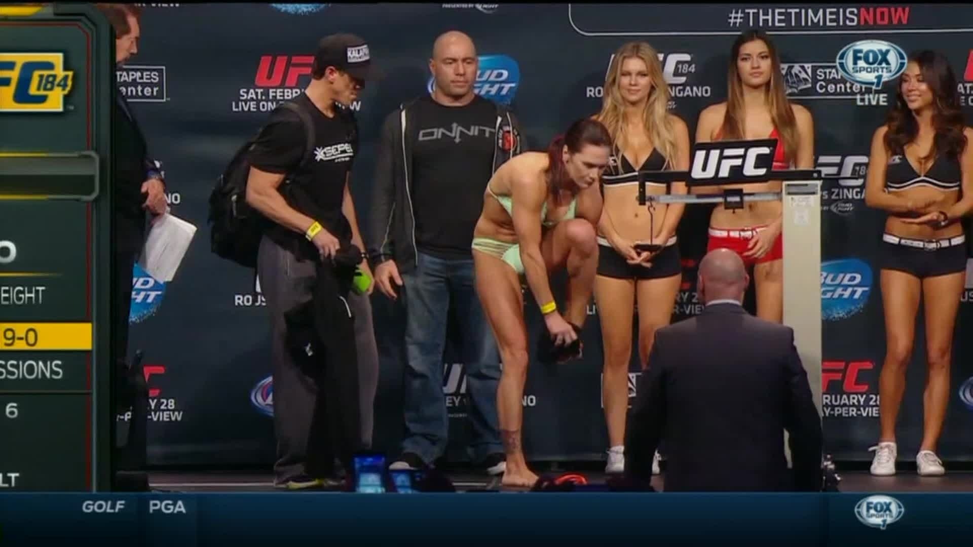 Ronda Rousey -- Half-Naked Weigh-In ... For UFC 184