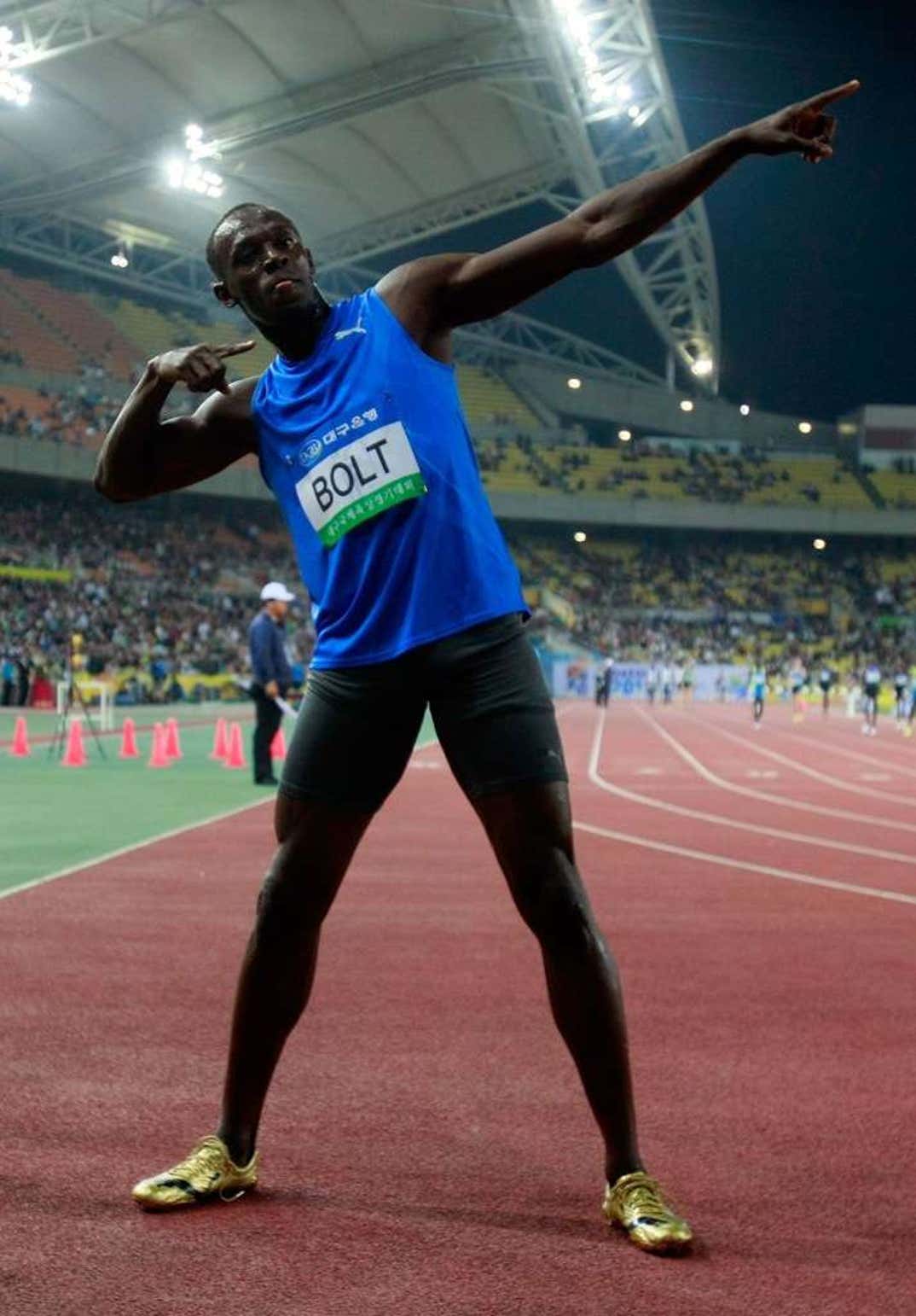 Usain Bolt victory pose' Men's Premium Longsleeve Shirt | Spreadshirt